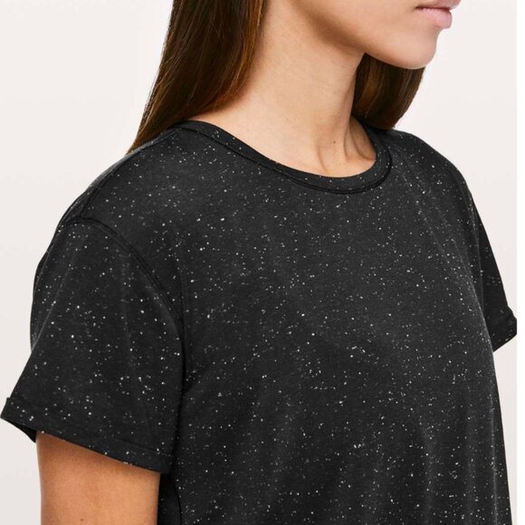 Lululemon Part Ways Tee Speckled Black / White Size 8 - Picture 3 of 15